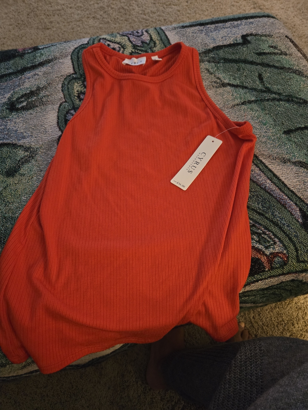 Cyrus Women’s Ribbed Tank Top in Bright Red